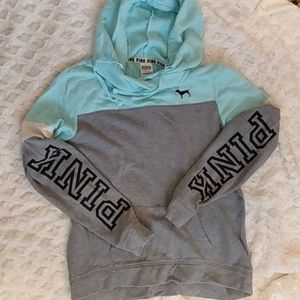 PINK VS Victoria secret gray blue white long sleeve hoodie small